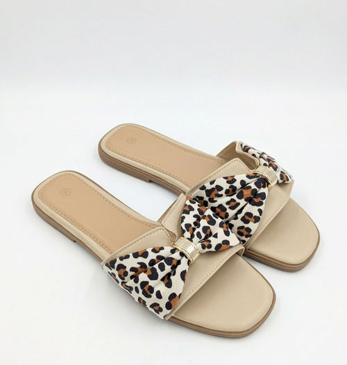 LaVéra - Damen Pantoletten mit Leo-Muster