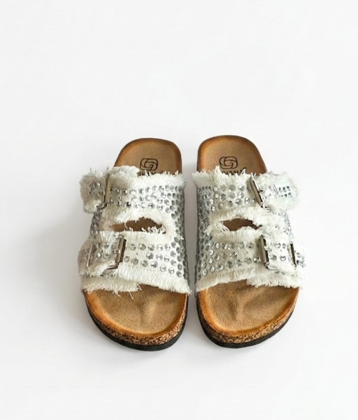 LaVéra - Damen-Pantoletten mit Glitzer-Details